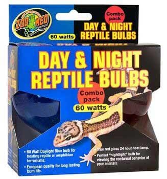 Zoo Med Laboratories 60 Watt Day & Night Reptiles Bulb Combo Pack  