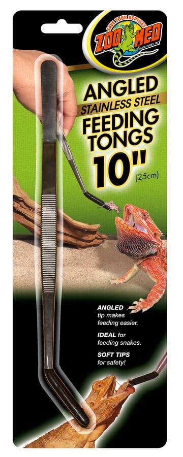 Zoo Med Laboratories Angled Stainless Steel Reptile Feeding and Aquascaping Tongs - 10 Inches Default Title