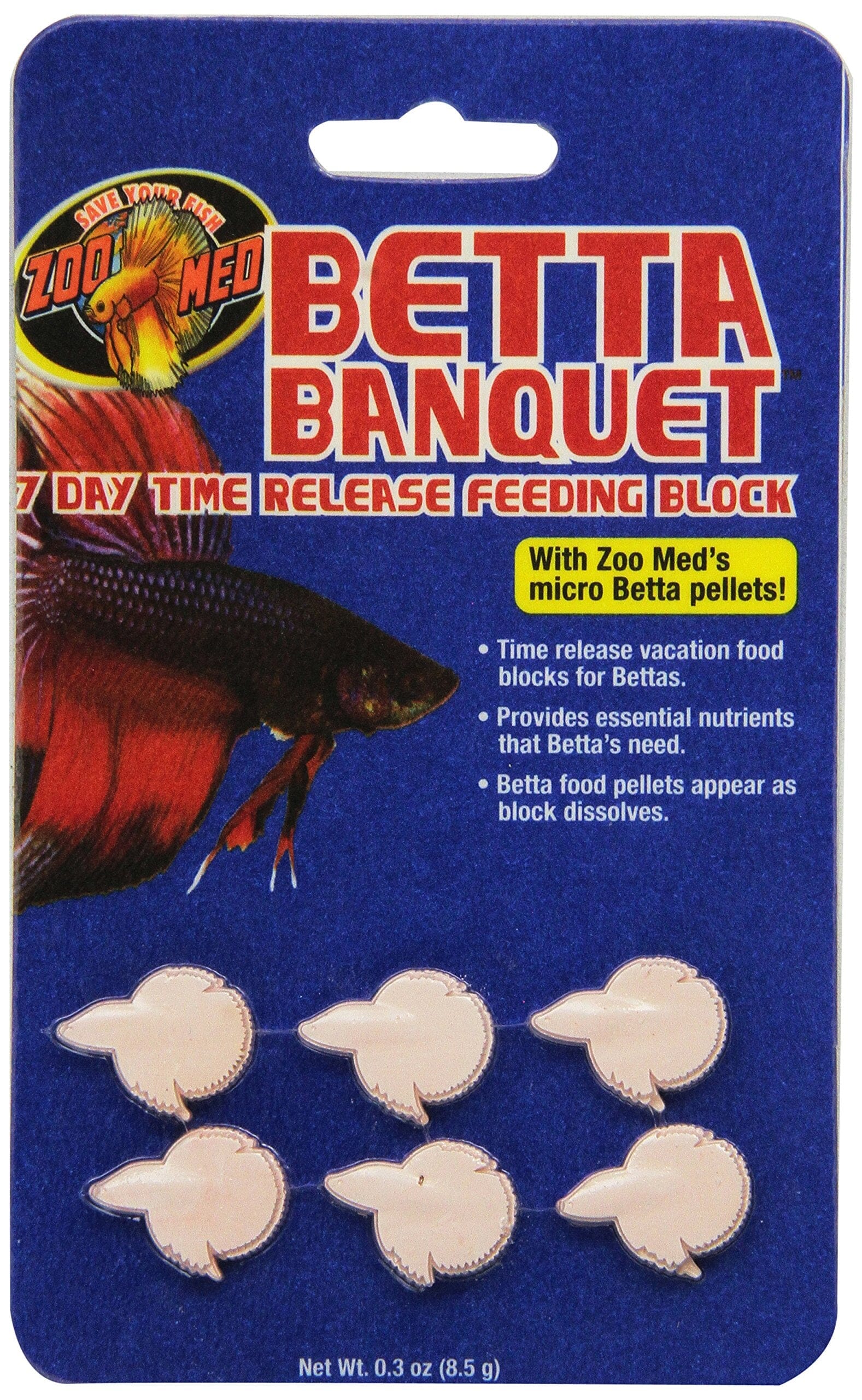 Zoo Med Laboratories Betta Banquet® 7 Day Release Feeding Block - 6 Count  