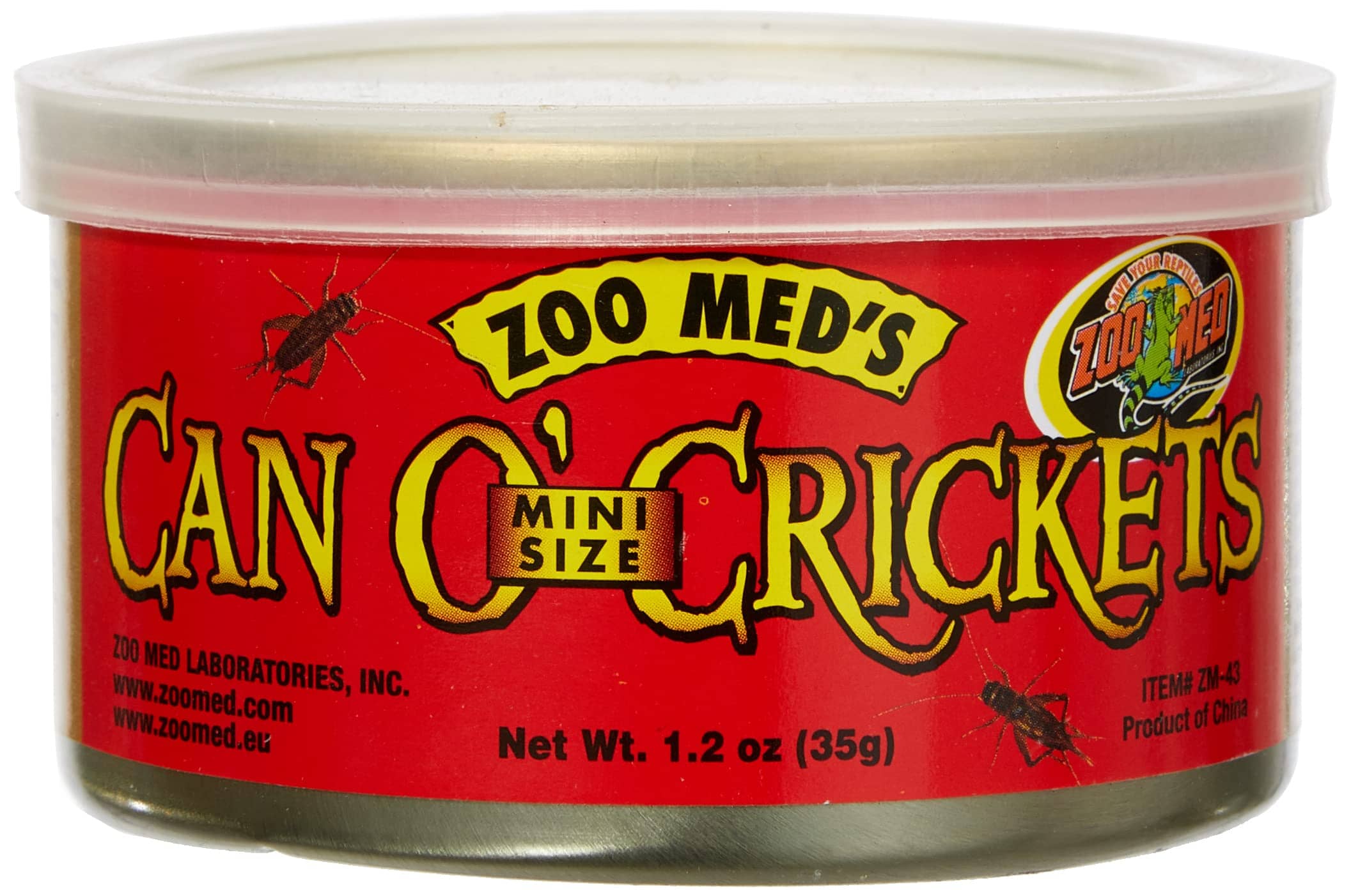 Zoo Med Laboratories Can O’ Mini Size Crickets for Most Small Lizards, Turtles, Fish, Birds & Small Animals - 1.2 Oz  