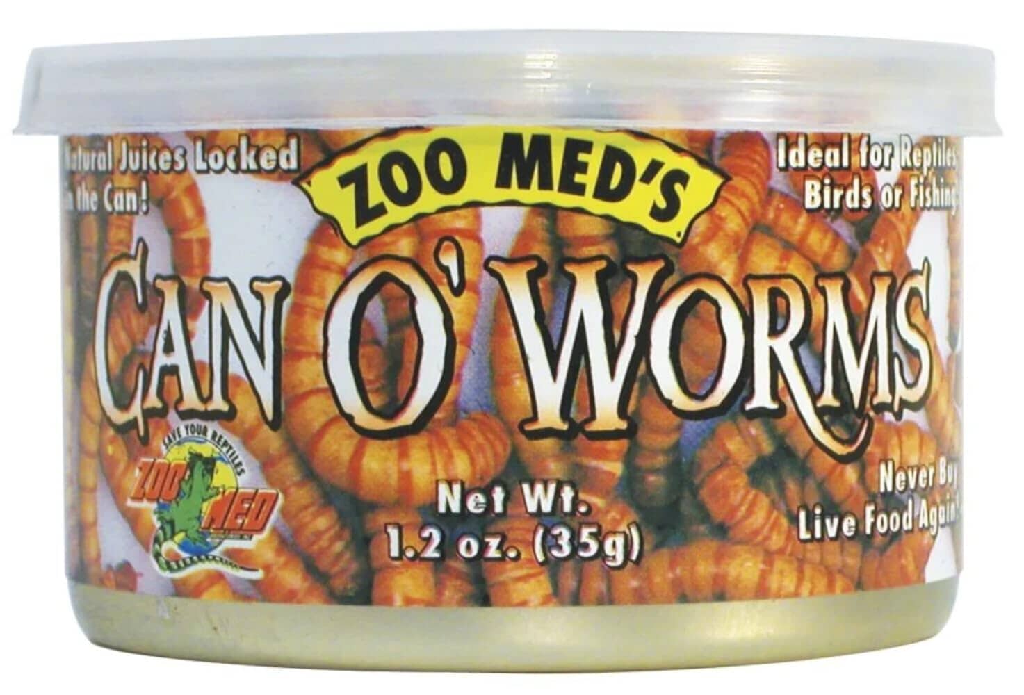 Zoo Med Laboratories Can O’ Worms for Most Lizards, Turtles, Fish, Birds & Small Animals - 1.2 Oz  