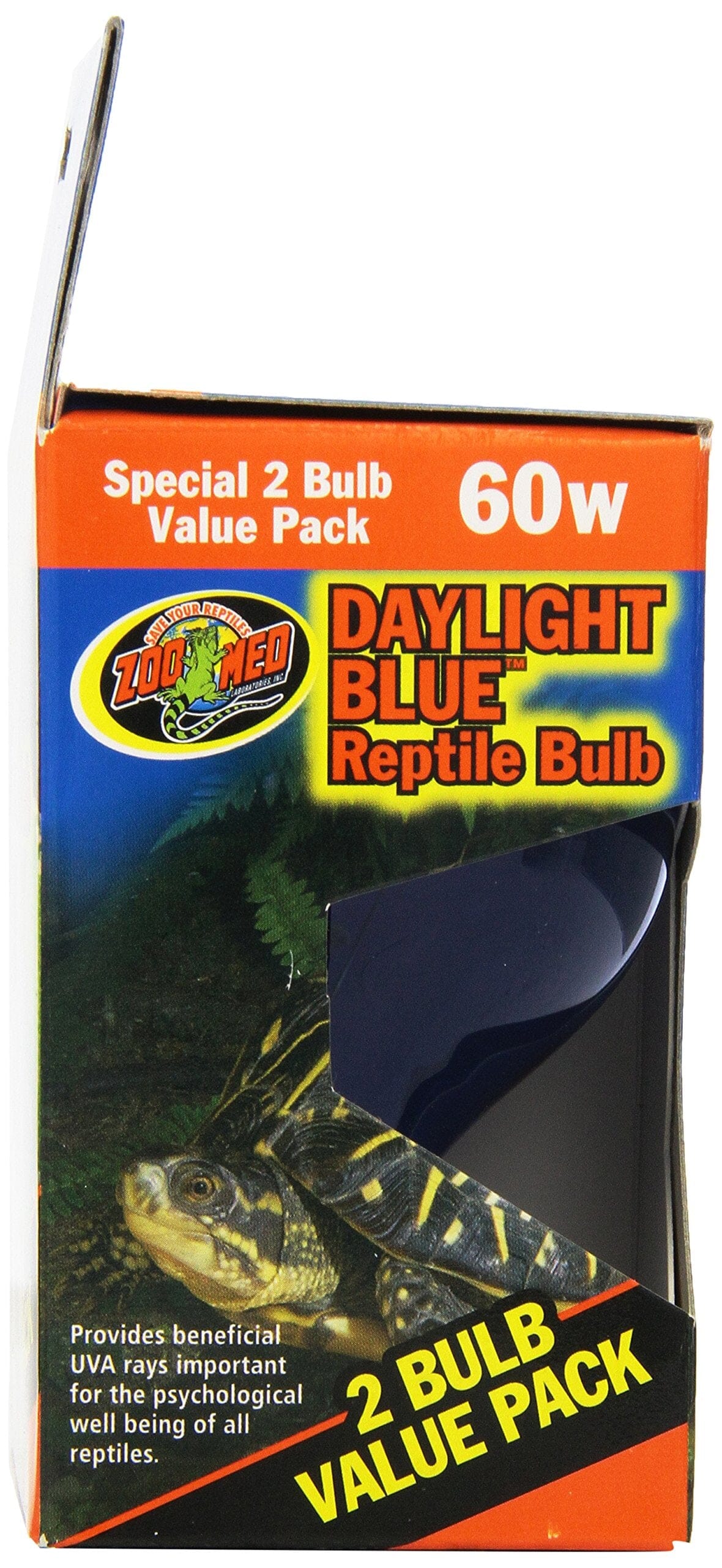 Zoo Med Laboratories Daylight Blue™ 60 Watt Reptile Bulb Blue Color - 2 Pack  