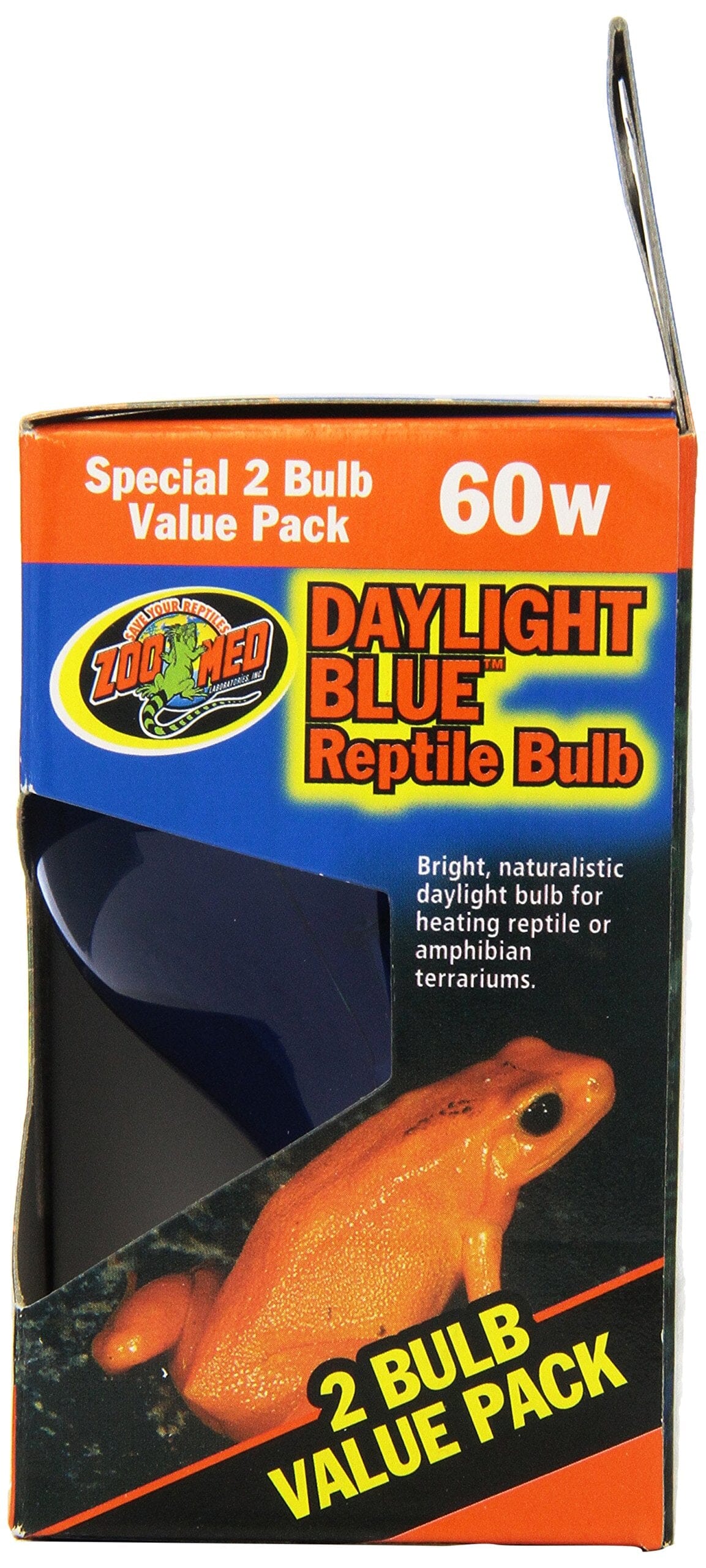 Zoo Med Laboratories Daylight Blue™ 60 Watt Reptile Bulb Blue Color - 2 Pack  