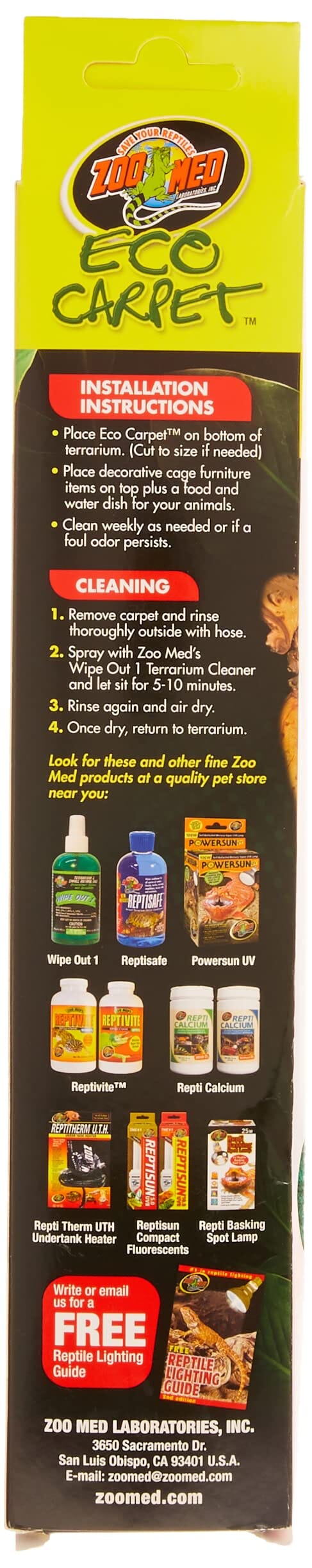 Zoo Med Laboratories Eco Carpet™ for 55 Gal Tanks 13 X 48 Inch  