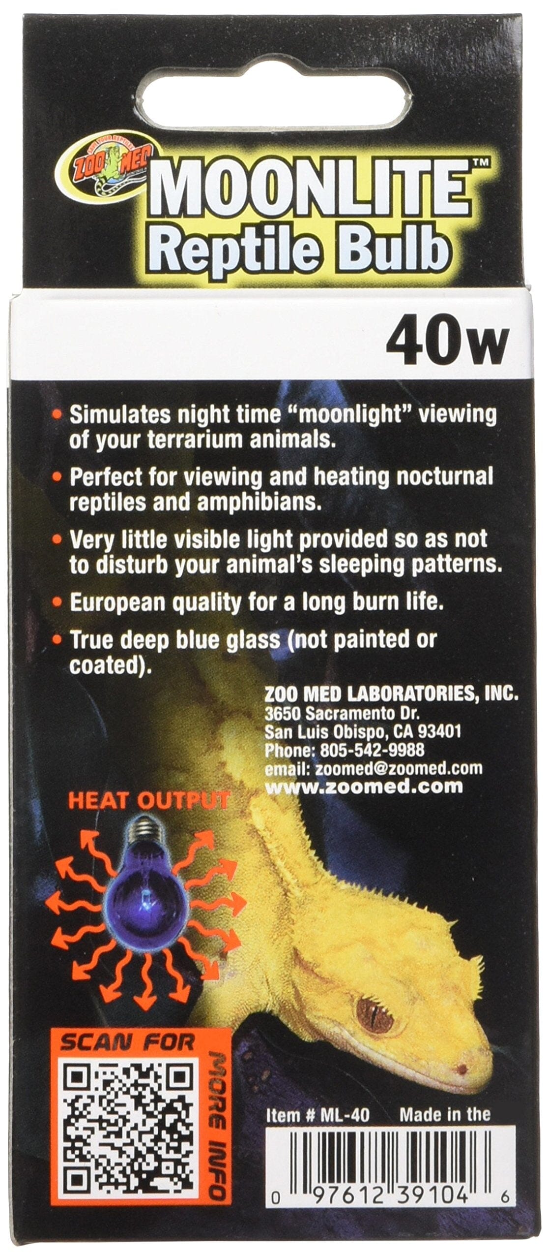 Zoo Med Laboratories Moonlite® 40 Watt Reptiles Bulb  