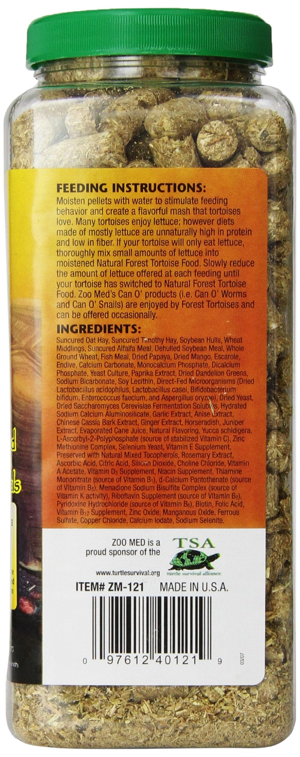 Zoo Med Laboratories Natural Forest Formula Tortoise Dry Food - 60 Oz  