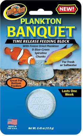 Zoo Med Laboratories Plankton Banquet Block Time-Release Saltwater or Freshwater Fish Food - Regular  