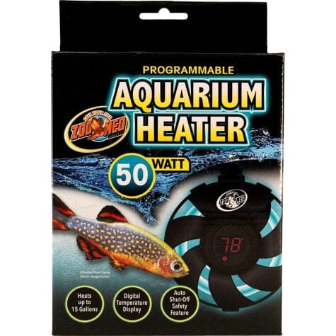 Zoo Med Laboratories Programmable Digital Display and Auto-Shut Off Aquarium Heater 50 Watt