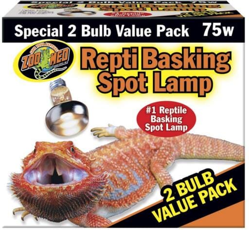 Zoo Med Laboratories Repti Basking Spot® 75 Watt Lamp for Diurnal Reptiles - 2 Count  