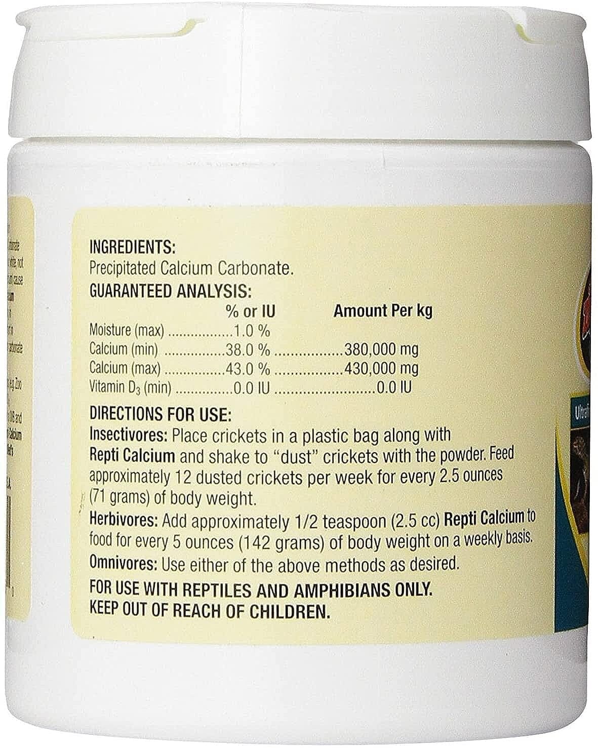 Zoo Med Laboratories Repti Calcium without Vitamin D3 Ultrafine Reptile Supplement - 8 Oz  