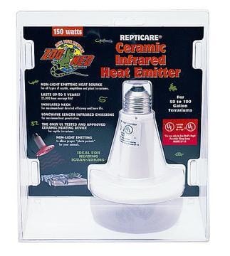 Zoo Med Laboratories ReptiCare Ceramic Infrared Reptile Heat Emitter for 50-100 Gallon Terrarium - 150 Watt  