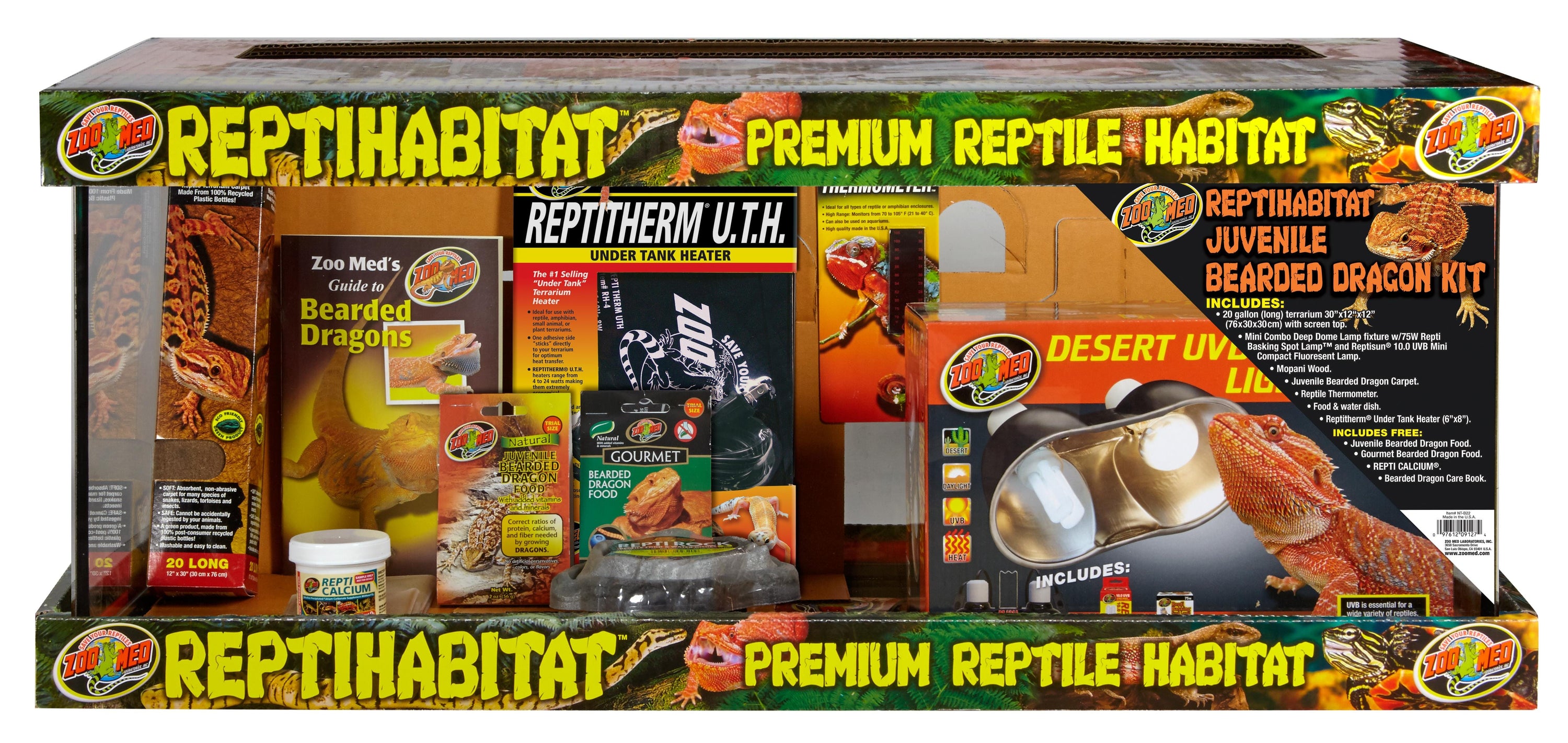 Zoo Med Laboratories ReptiHabitat Juvenile Bearded Dragon Terrarium Kit - 20 Gallons  