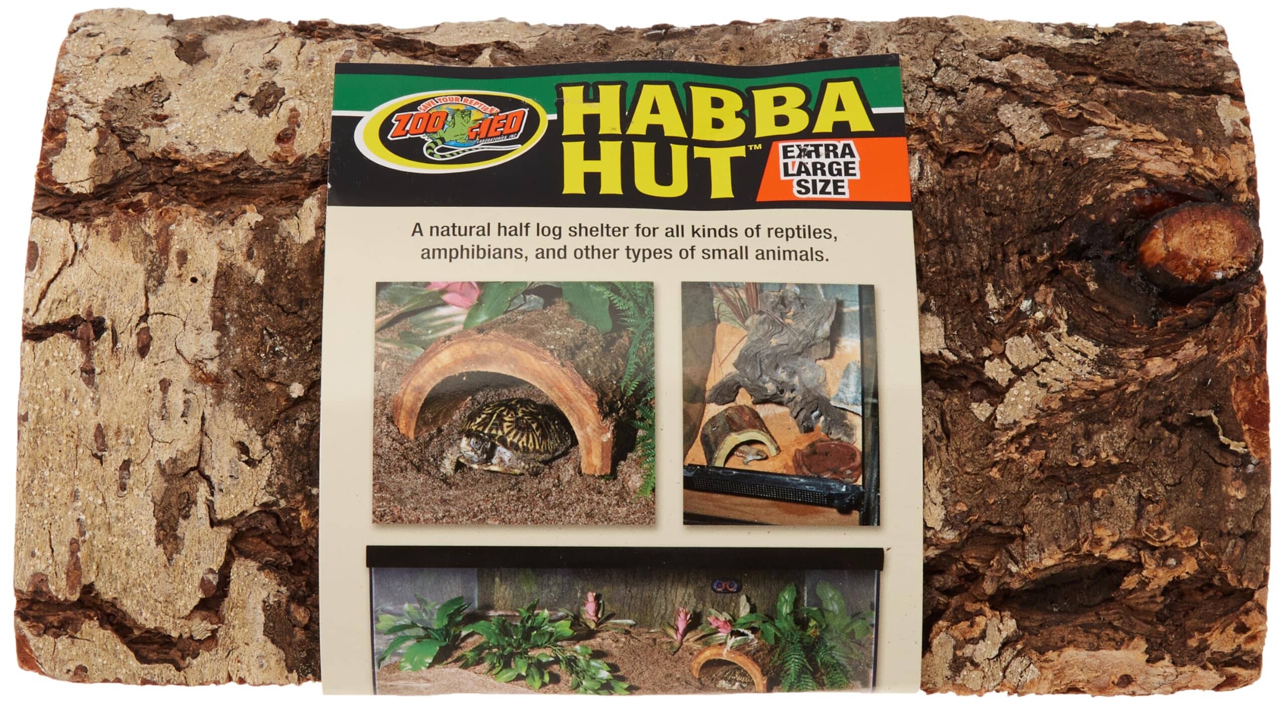 Zoo Med Laboratories Reptile Habba Hut™ for Reptiles, Amphibians & Small Animals X-Large - 4 X 9.25 X 9 Inch  