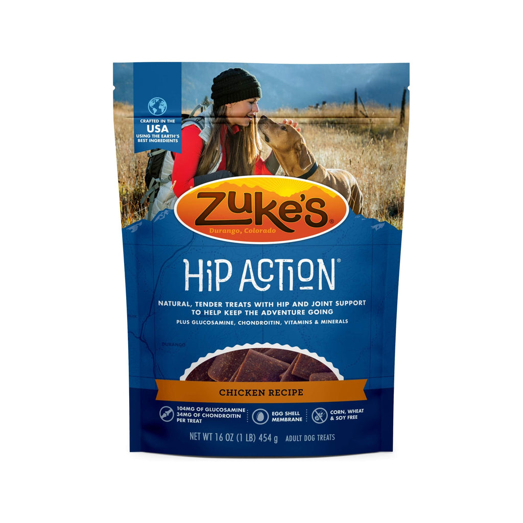 Zukes Hip Action Senior Hip and Joint Chicken Soft and Chewy Dog Treats 16 Oz 