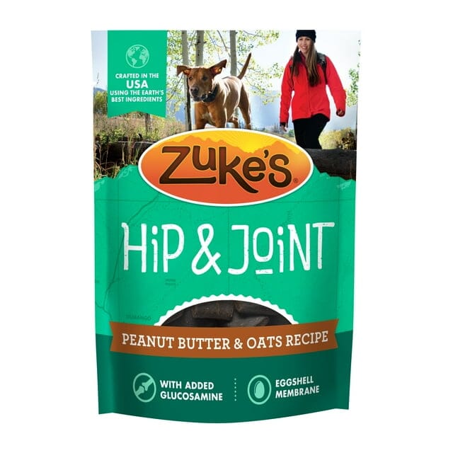 Zuke's Hip and Joint Support Peanut Butter and Oats Recipe Senior Adult Soft and Chewy Dog Treats 6 Ounce