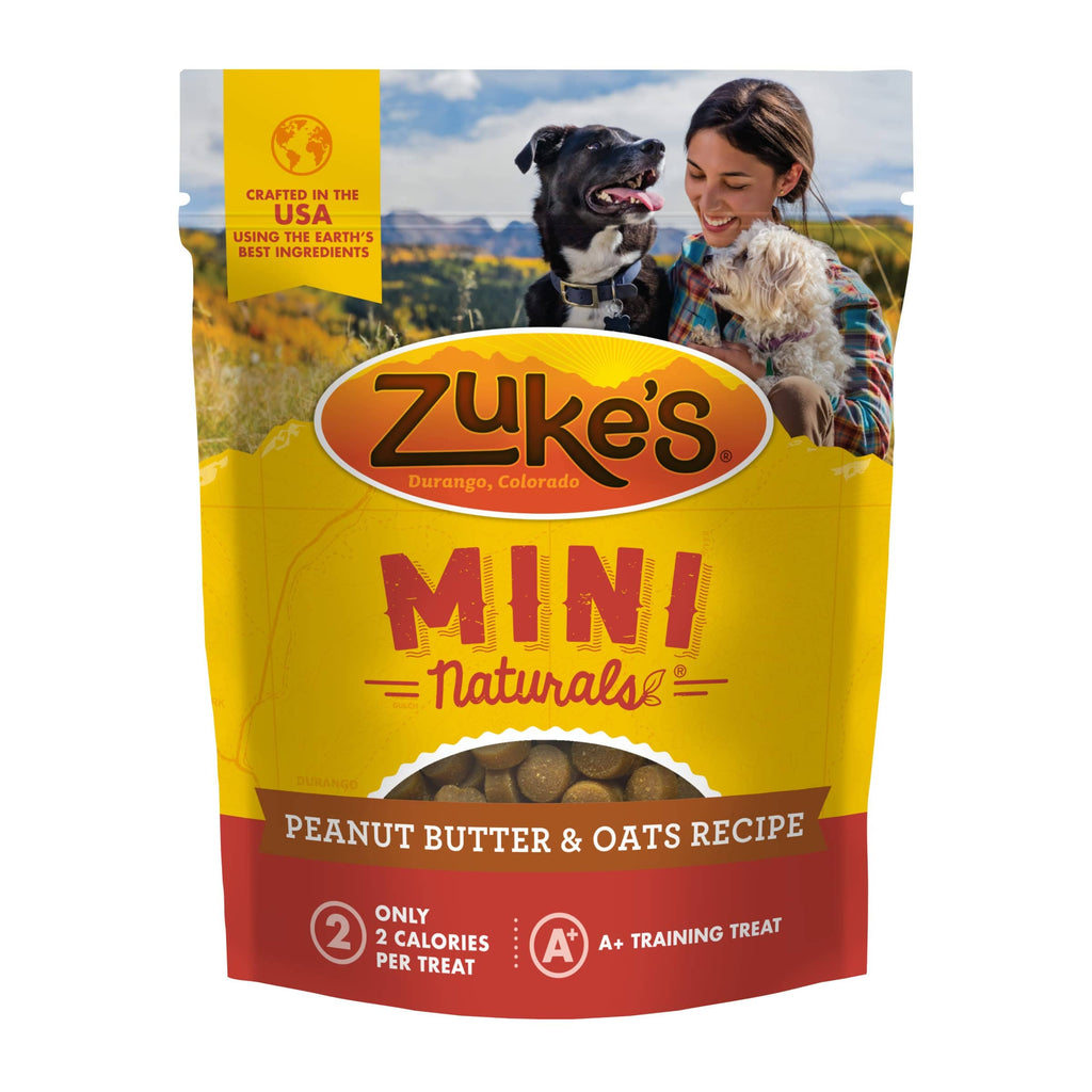 Zukes Mini Naturals Peanut Butter and Oatmeal Training Soft and Chewy Dog Treats 16 Oz 