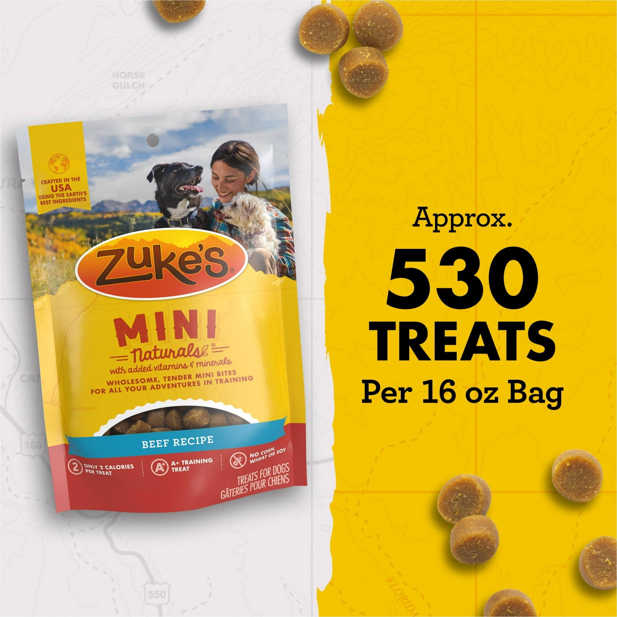 Zuke's Mini Naturals Peanut Butter and Oats Recipe with Vitamins and Minerals Soft and Chewy Training Dog Treats
