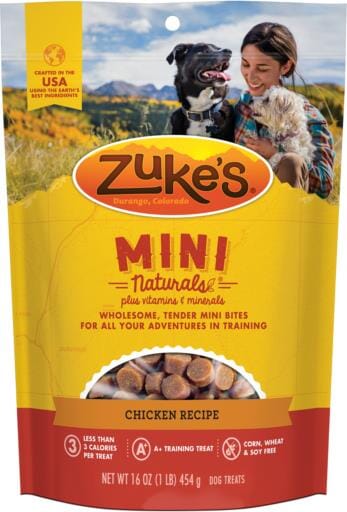 Zukes Mini Naturals Roasted Chicken Training Soft and Chewy Dog Treats  