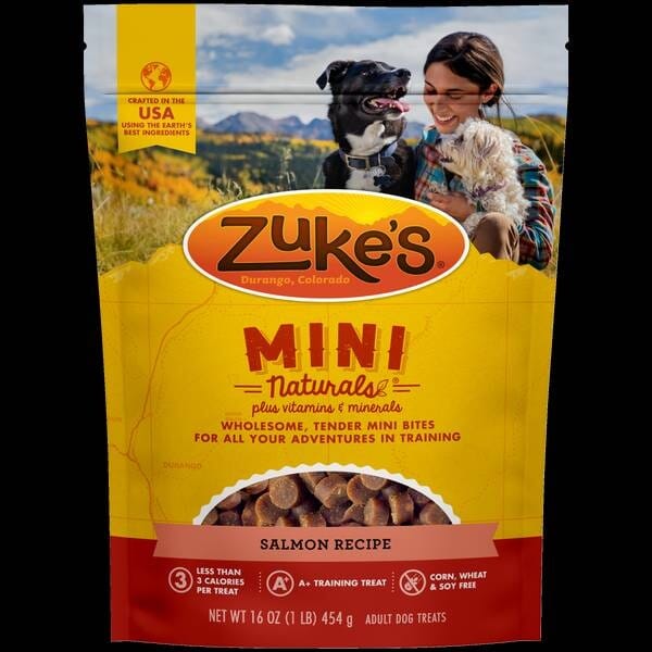 Zuke's Mini Naturals Salmon Recipe with Vitamins and Minerals Soft and Chewy Training Dog Treats 16 Ounce
