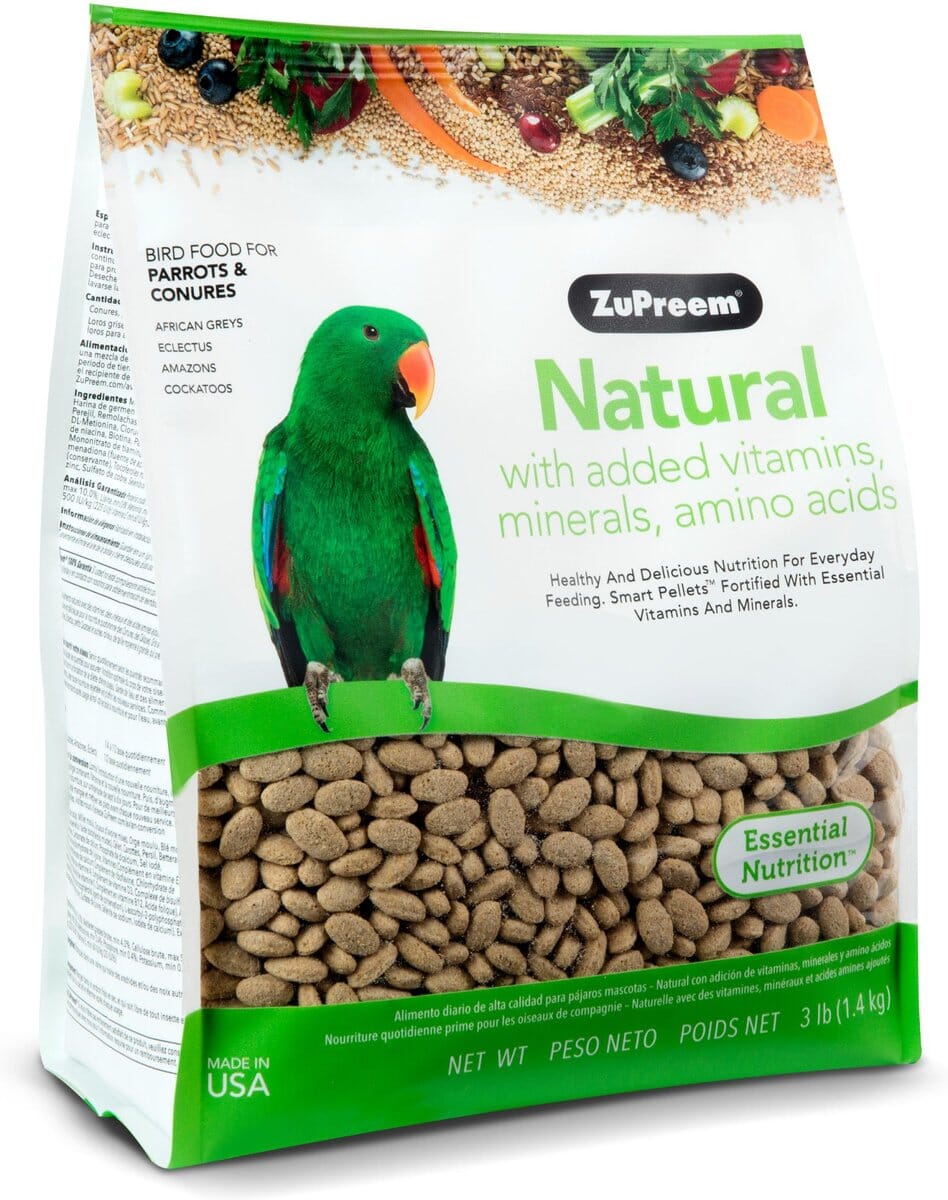 Zupreem Natural Diet Parrots/Conure Food Parrot Bird Food - 3 Lbs