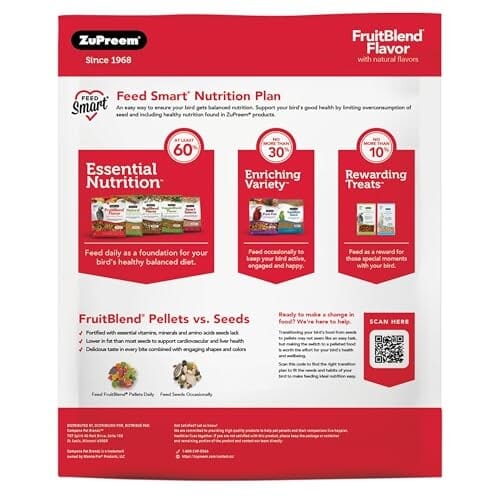 Zupreme Fruit Blend Diet for Small or Medium Bird Food - 10 Lbs