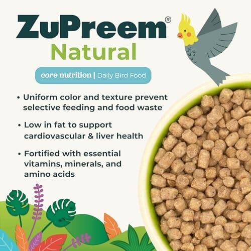 Zupreme Natural Blend Diet for Medium or Large Bird Food - 10 Lbs
