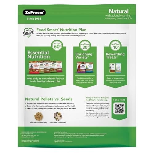 Zupreme Natural Blend Diet for Small or Medium Bird Food - 10 Lbs