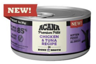 Acana Chicken + Tuna Recipe in Bone Broth for Kittens Canned Cat Food - 3 Oz - Case of ...