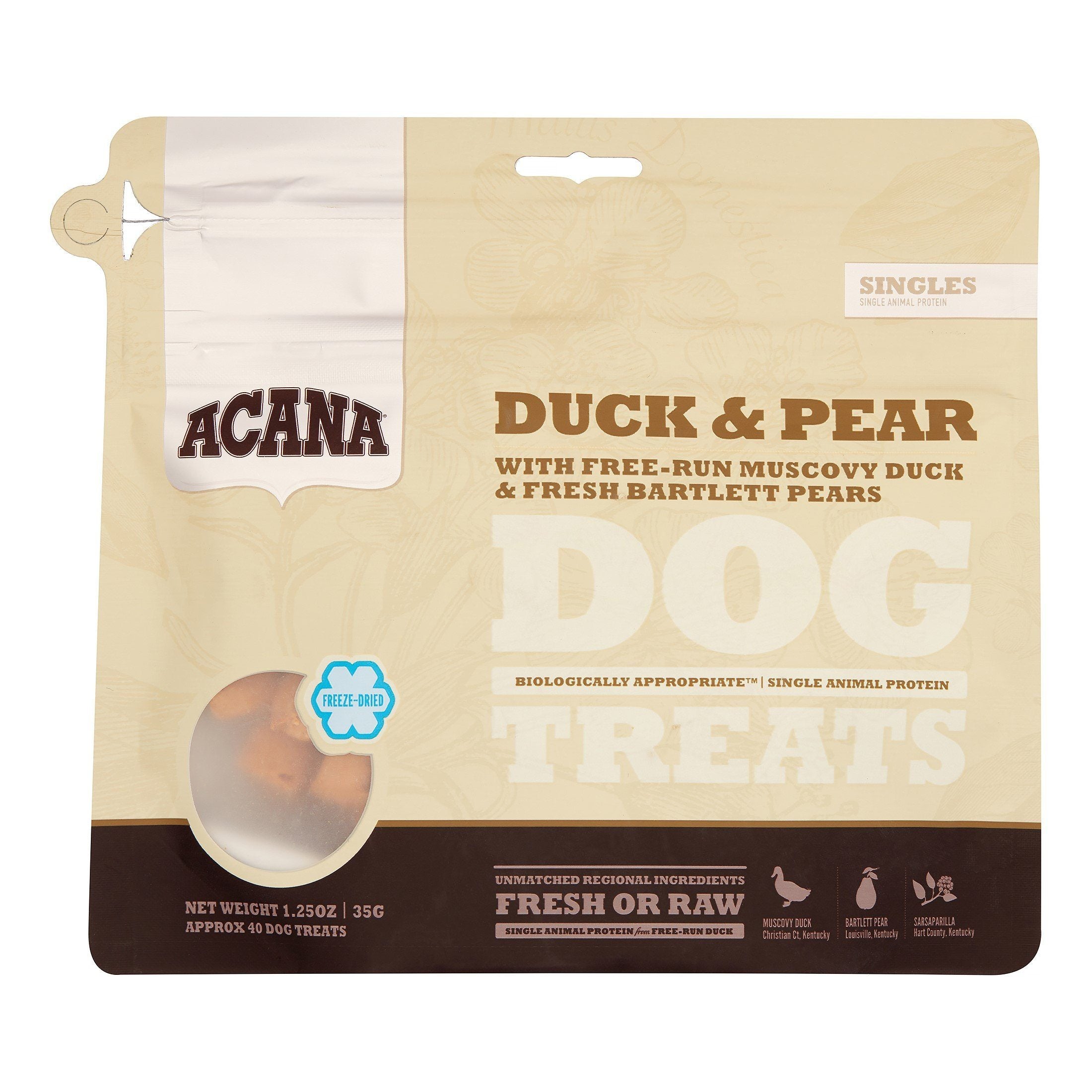 Acana 'Kentucky Dogstar Chicken' Duck & Pear Singles Dog Treats - 1.25 oz Bag  