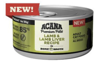Acana Lamb + Lamb Liver in Bone Broth Canned Cat Food - 3 Oz - Case of 24