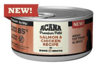 Acana Salmon + Chicken in Bone Broth Canned Cat Food - 3 Oz - Case of 24