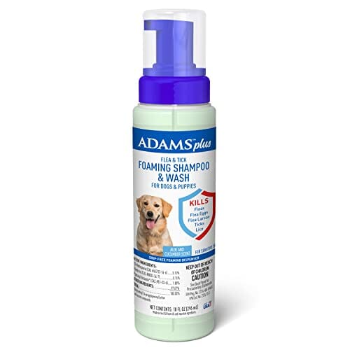 Adams Plus Flea and Tick Foaming Shampoo for Dogs Aloe/Cucumber - 10 Oz  