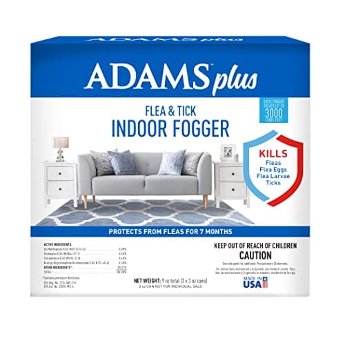 Adams Plus Indoor Dog Flea and Tick Foggers - 3 Oz - 3 Pack  