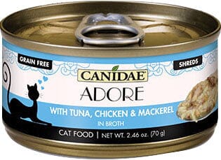 Adore Canned Grain-Free Canned Cat Food in Broth - Tuna/Chicken/Ma - 2.46 Oz - Case of ...