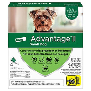 Advantage II Flea and Tick for Dogs - 0 - 10 Lbs - 4 Pack