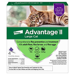 Advantage II Topical Flea and Tick for Cats - Under 9 Lbs - 4 Pack