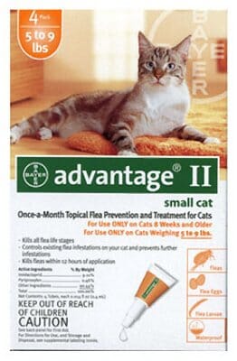 Advantage II Topical Flea and Tick for Cats - Up To 9 Lbs - 4 Pack  
