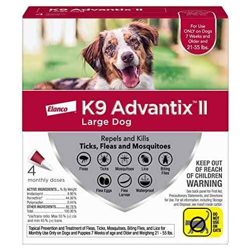 Advantix II K9 Flea and Tick for Dogs - 21 - 55 Lbs - 4 Pack  