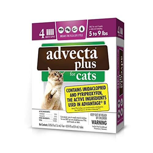 Advecta Ultra Plus Topical Flea and Tick for Cats - 5 - 9 Lbs - 4 Pack