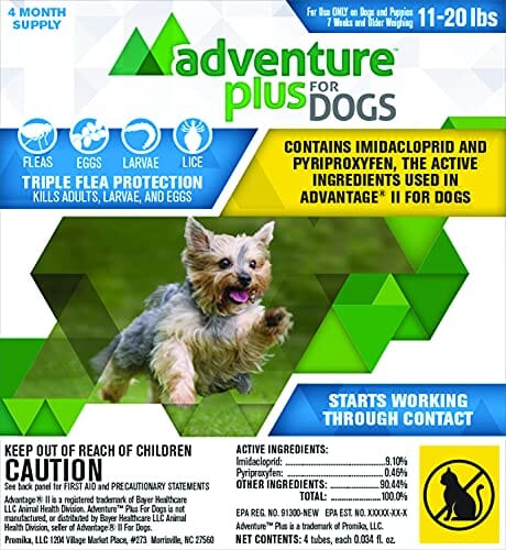 Adventure Plus Flea and Tick for Dogs - 11 - 20 Lbs - 4 Pack  