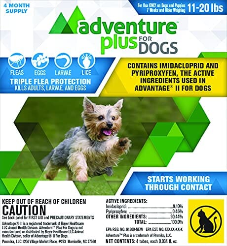 Adventure Plus Flea and Tick for Dogs - 11 - 20 Lbs - 4 Pack