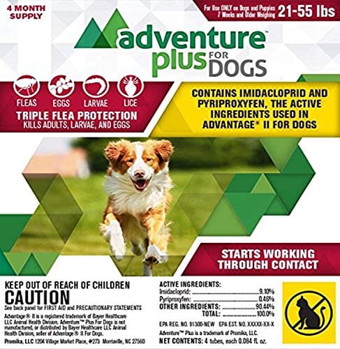 Adventure Plus Flea and Tick for Dogs - 21 - 55 Lbs - 4 Pack  