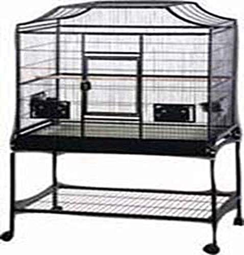 A&E Cage Company Elegant Style Flight Bird Cage with Stand - Platinum - 32 X 21 X 61 In  