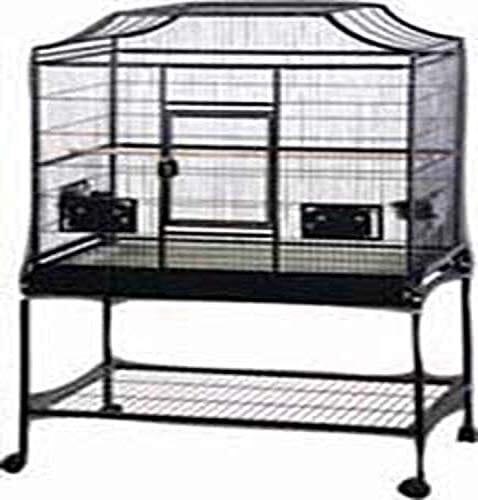 A&E Cage Company Elegant Style Flight Bird Cage with Stand - Platinum - 32 X 21 X 61 In