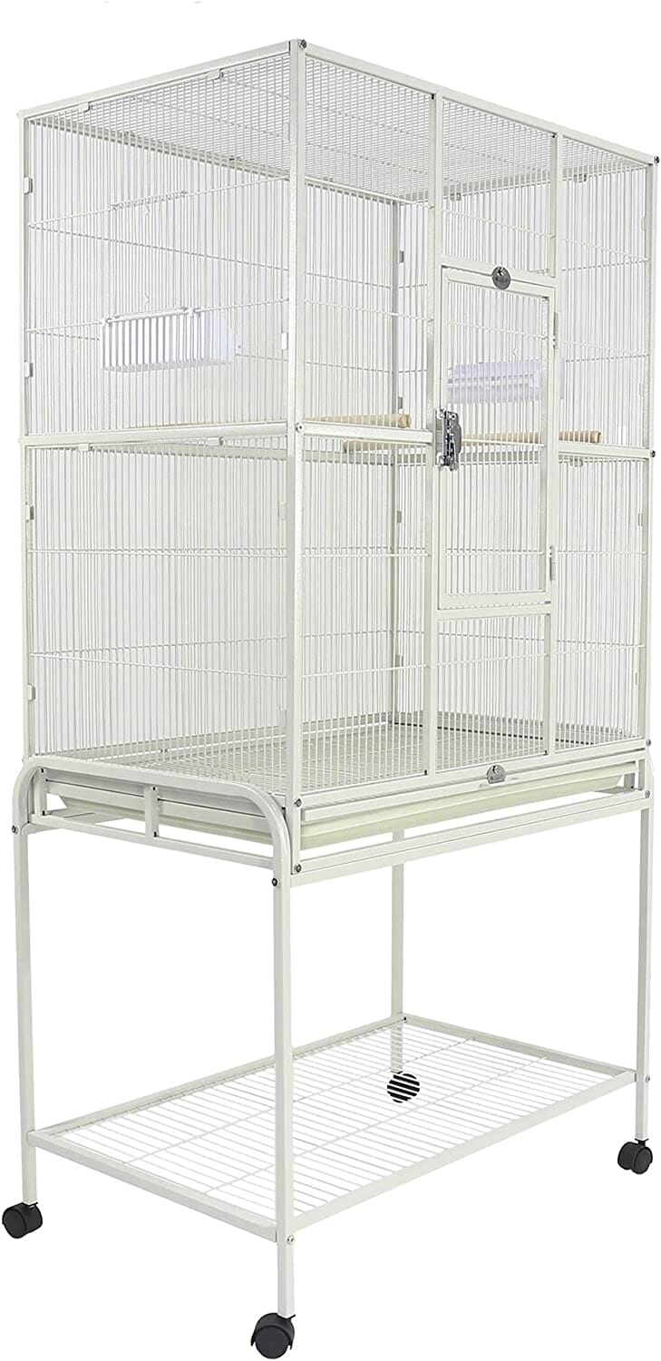 A&E Cage Company Flight Bird Cage with Stand - White - 31 X 20 In  