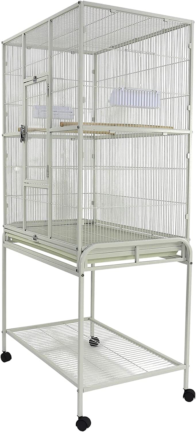 A&E Cage Company Flight Bird Cage with Stand - White - 31 X 20 In  