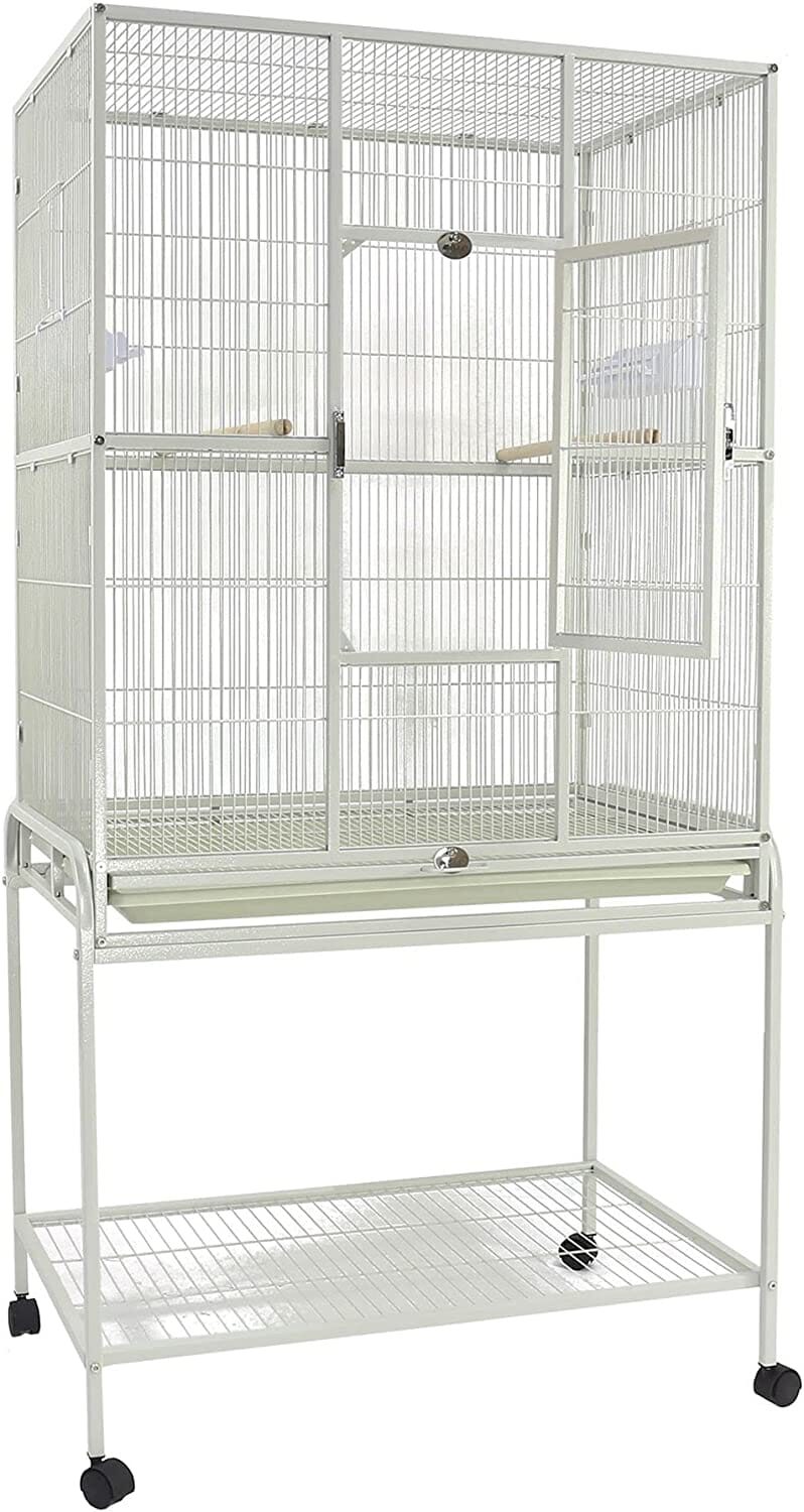 A&E Cage Company Flight Bird Cage with Stand - White - 31 X 20 In  