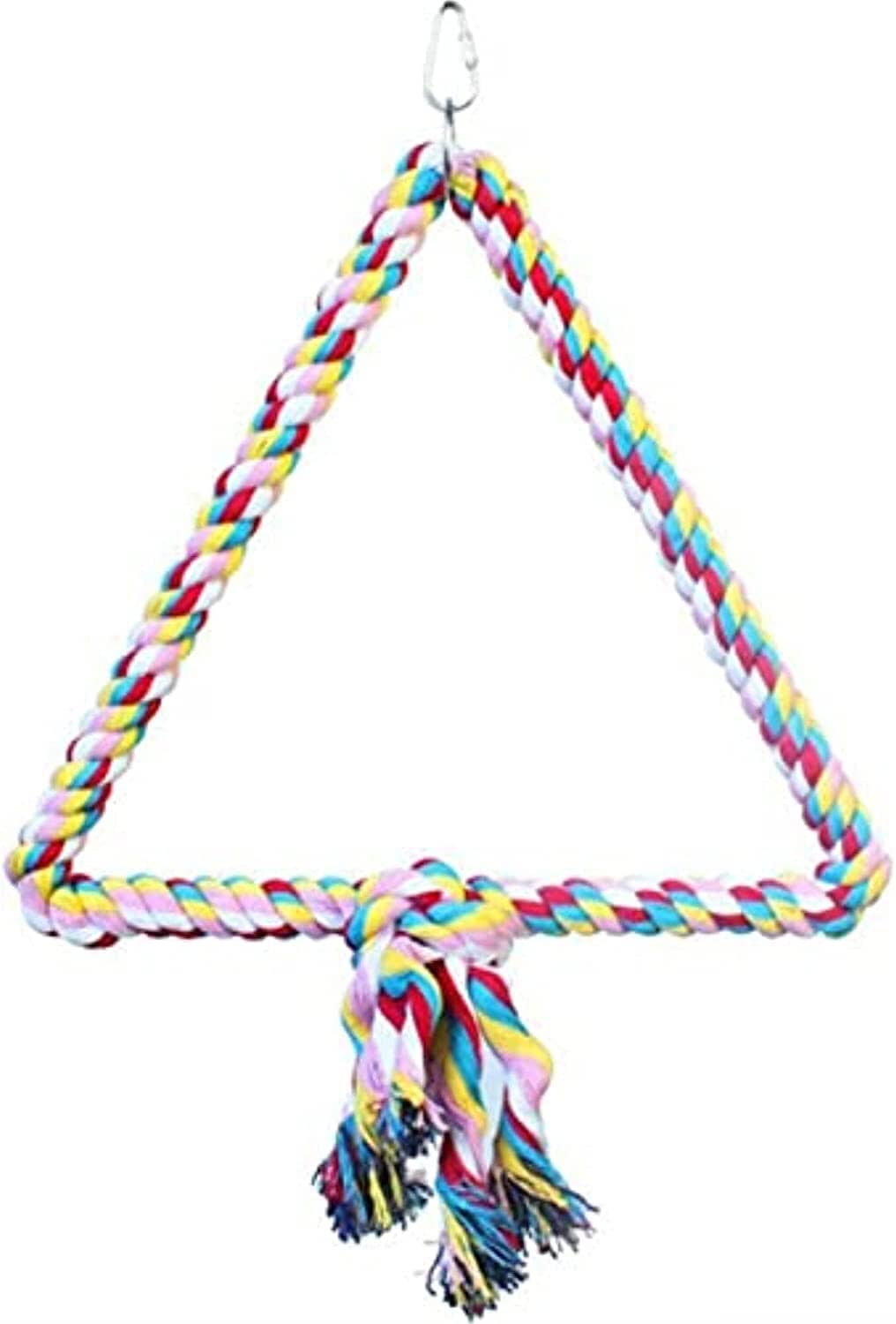 A&E Cage Company Happy Beaks Triangle Cotton Bird Swing - 15.75 X 12.6 X 12.6  