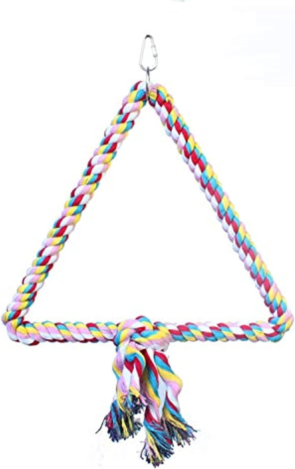 A&E Cage Company Happy Beaks Triangle Cotton Bird Swing - 15.75 X 12.6 X 12.6  