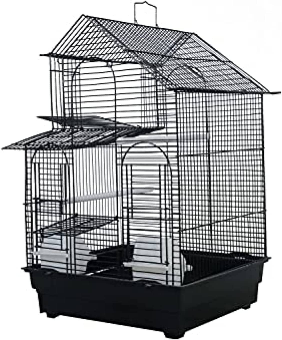 A&E Cage Company House Top Bird Cage In Retail Box - Black - 16 X 14 X 23 In  